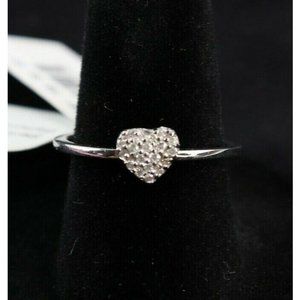 La Soula Sterling Silver, Diamond Heart, Ring - H/I Size 7